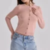 Signature Peach kashmir + merinoull-Cardigan