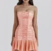 Sirena Sorbet Satin Strapless Mini Kjoler