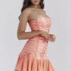 Sirena Sorbet Satin Strapless Mini Kjoler