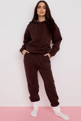 Sky Chocolate Joggebukse med fleece på baksiden