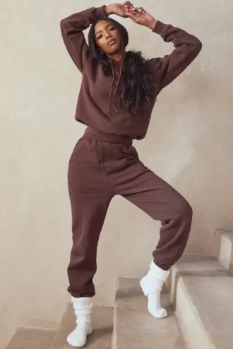 Sky Chocolate Joggebukse med fleece på baksiden