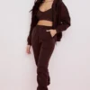 Storm Chocolate Cotton Fleece-Back Zip Through Hettegensere