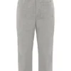 Sky Light Grey Fleece-på-baksiden-bukser