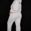 Sky Light Grey Fleece-på-baksiden-bukser