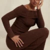 Saffron Chocolate Soft Boucle Knit Topper