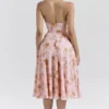 Solada engelsk vintage rose-print georgette halterneck-sommerkjoler