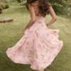 Solada engelsk vintage rose-print georgette halterneck-sommerkjoler