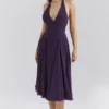 Solada Grape Georgette Halter Sommerkjoler