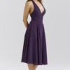 Solada Grape Georgette Halter Sommerkjoler