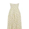Solada Ivory Vintage Floral Print Georgette Halter Sommerkjoler