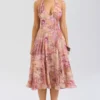 Solada Paisley Patchwork Print Georgette Halter Sommerkjoler