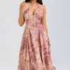 Solada Paisley Patchwork Print Georgette Halter Sommerkjoler