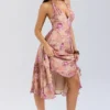 Solada Paisley Patchwork Print Georgette Halter Sommerkjoler