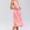 Solada Peach Georgette Halter Sommerkjoler