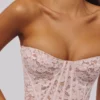 Solaine Baby Pink Floral Lace Boned Korsetter Top