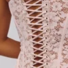 Solaine Baby Pink Floral Lace Boned Korsetter Top