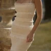 Solana Ivory Sequin Pleat Maxi Kjoler