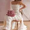 Solana Ivory Sequin Pleat Maxi Kjoler
