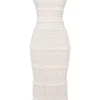 Solana Ivory Sequin Pleat Maxi Kjoler