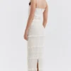 Solana Ivory Sequin Pleat Maxi Kjoler