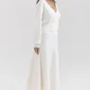 Rowan Ivory Wool Balloon Sleeve Wrap Cardigan