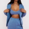 Storm Azure bomullsfleece-hettegenser med glidelås