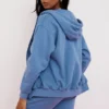Storm Azure bomullsfleece-hettegenser med glidelås