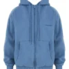 Storm Azure bomullsfleece-hettegenser med glidelås