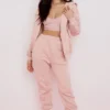 Storm Blush bomullsfleece-hettegenser med glidelås