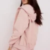 Storm Blush bomullsfleece-hettegenser med glidelås