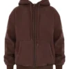 Storm Chocolate Cotton Fleece-Back Zip Through Hettegensere