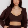 Storm Chocolate Cotton Fleece-Back Zip Through Hettegensere