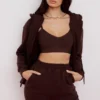 Storm Chocolate Cotton Fleece-Back Zip Through Hettegensere