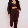 Storm Chocolate Cotton Fleece-Back Zip Through Hettegensere