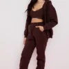 Storm Chocolate Cotton Fleece-Back Zip Through Hettegensere