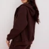 Storm Chocolate Cotton Fleece-Back Zip Through Hettegensere