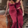 Sydel Ruby Satin Bias Cut Maxi Skjørt
