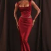 Sydel Ruby Satin Bias Cut Maxi Skjørt