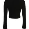 Sylvia svart ribbestrikket cardigan