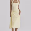 Tallulah Lemon halterneck-midikjole i bomull