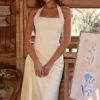 Tallulah Lemon halterneck-midikjole i bomull