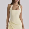 Tallulah Lemon halterneck-midikjole i bomull
