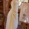 Tallulah Lemon halterneck-midikjole i bomull