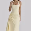 Tallulah Lemon halterneck-midikjole i bomull
