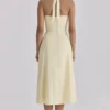 Tallulah Lemon halterneck-midikjole i bomull