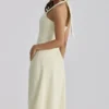 Tallulah Matcha Green Cotton Halter Neck Midi Kjoler