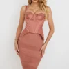 Talya Antique Rose korsetter-midikjole