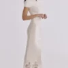 Tamra Ivory bomull + kashmir kortærmet Topper