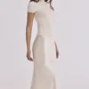 Tamra Ivory bomull + kashmir kortærmet Topper