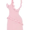 Tania Pink Quartz Ruffle Mini Kjoler